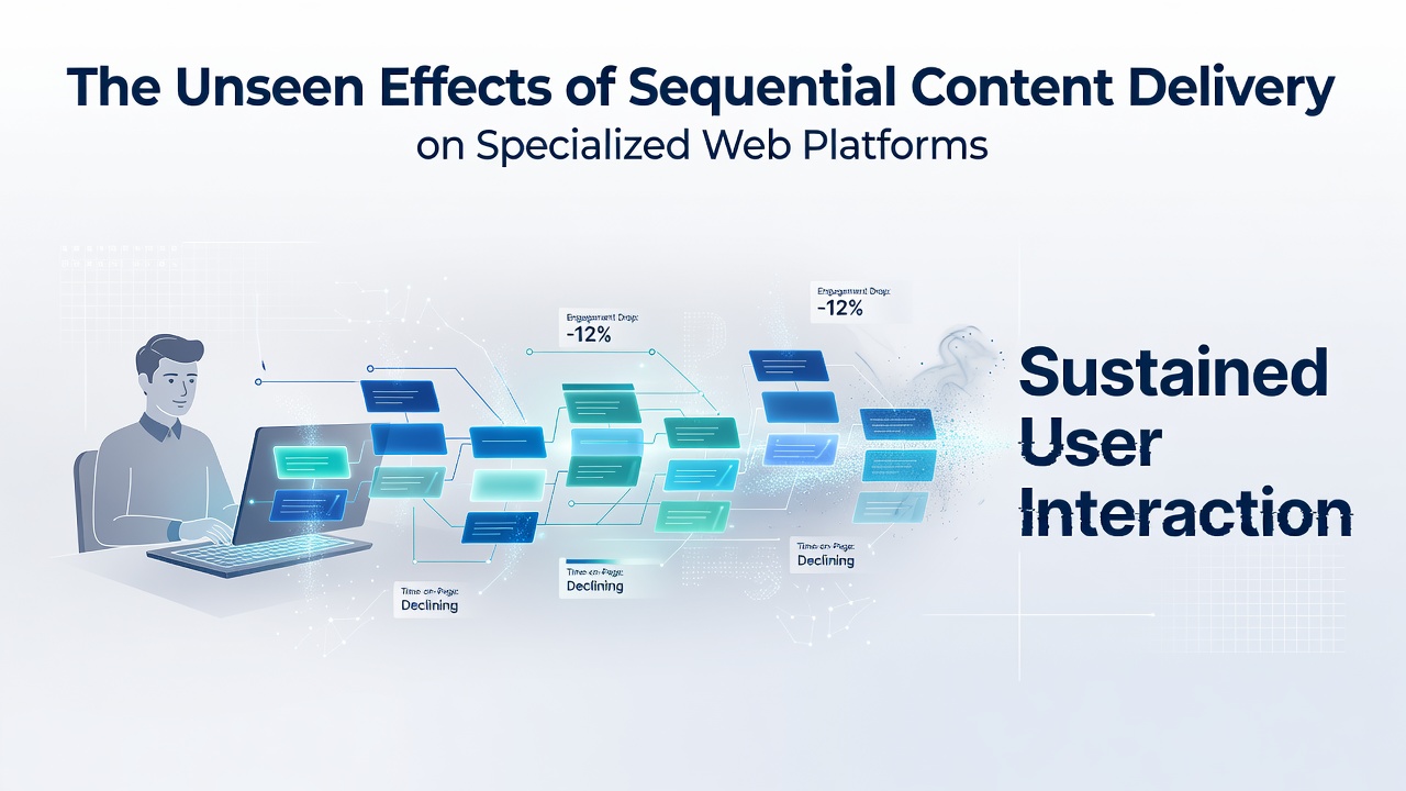 The Unseen Effects of Sequential Content Delivery on Sustained User Interaction in Specialized Web Platforms