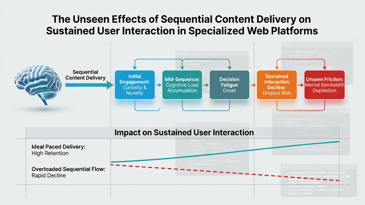 Analytics dashboard displaying user return frequency and content unlock timelines for a niche web platform